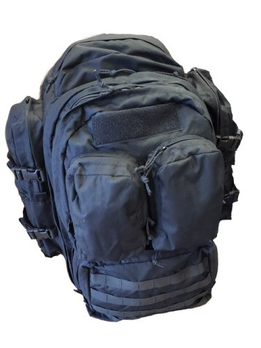 black 55 liter pack - back country gear - outdoor camping - backpack - tactical gear - tactical kit - survival offgrid survival - pack - survival hunting gear - internet packs - squatch survival gear - made in America packs - made in the usa -
