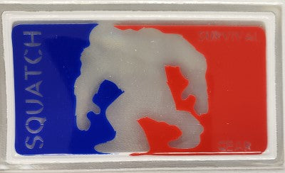 bigfoot sticker - red white and blue - squatch survival gear logo sticker - reflective sticker - marking sticker - signaling sticker - safety sticker - hard hat sticker - car sticker