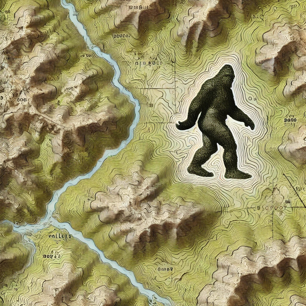 Squatch survival gear series on land navigation topographical map