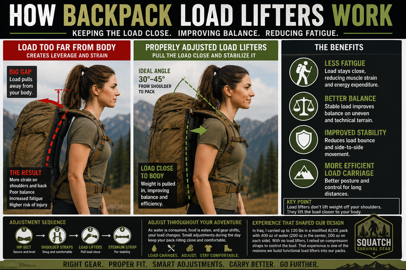 Load lifters, sometimes called overloaders, help keep backpack loads close to your body. Learn how they work, when they matter, and how to adjust them correctly.