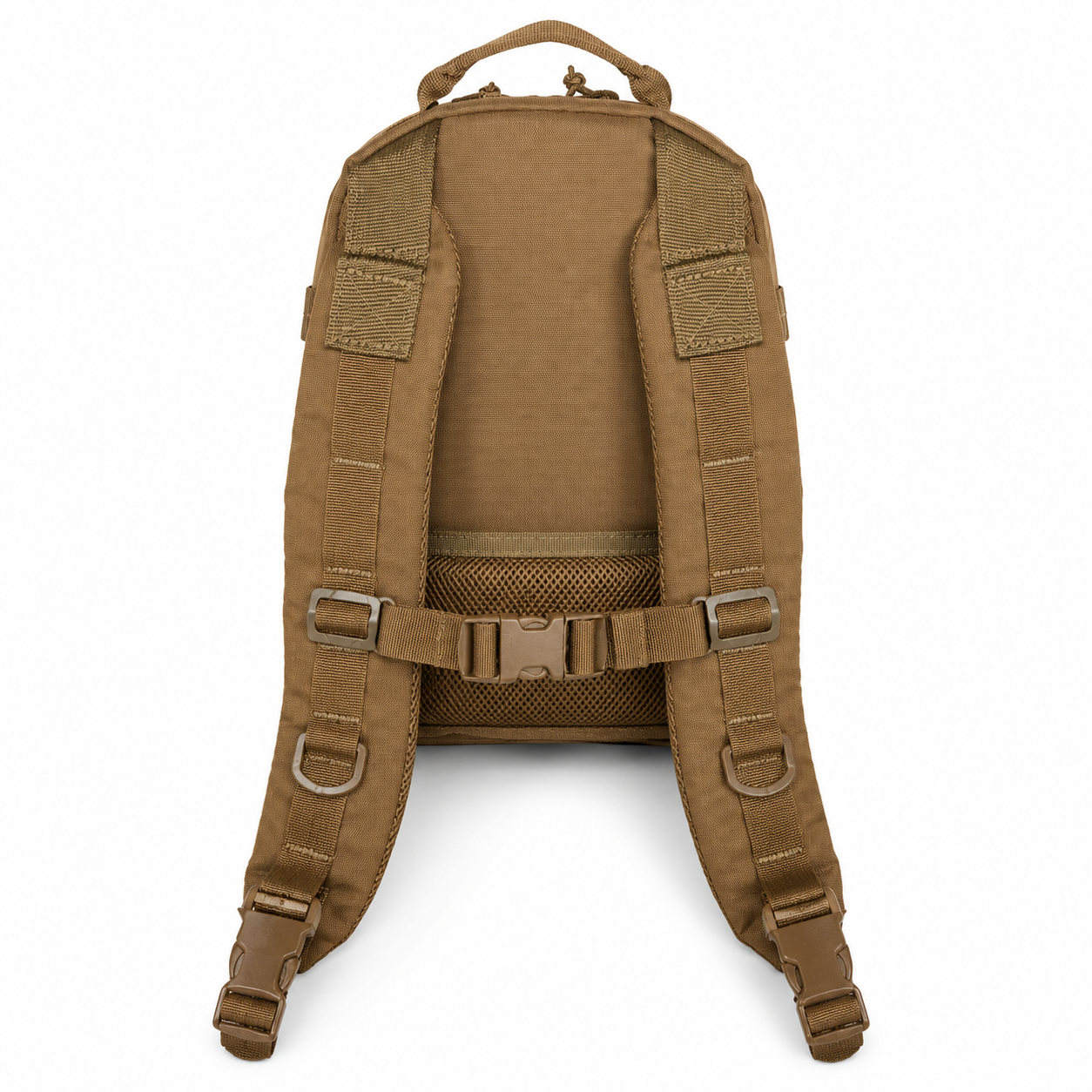 coyote Brown backpack with a visible brand squatch survival gear on a white background