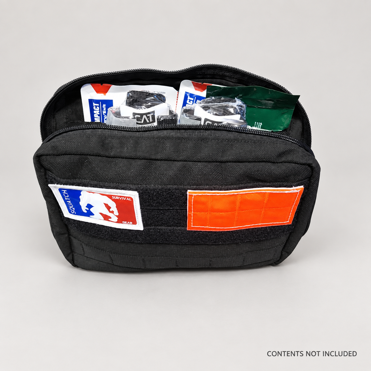 Squatch Admin Pouch organized with small gear; contents not included