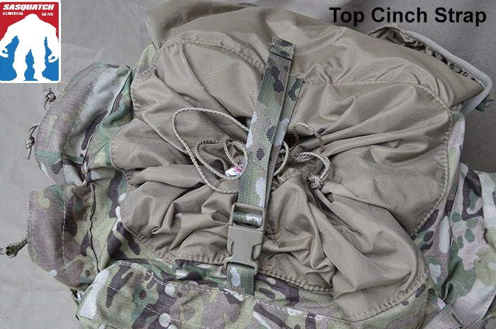 Pack  closure strap - interior pack shot - Yowie Ruck sack. - SquatchSurvivalGear
