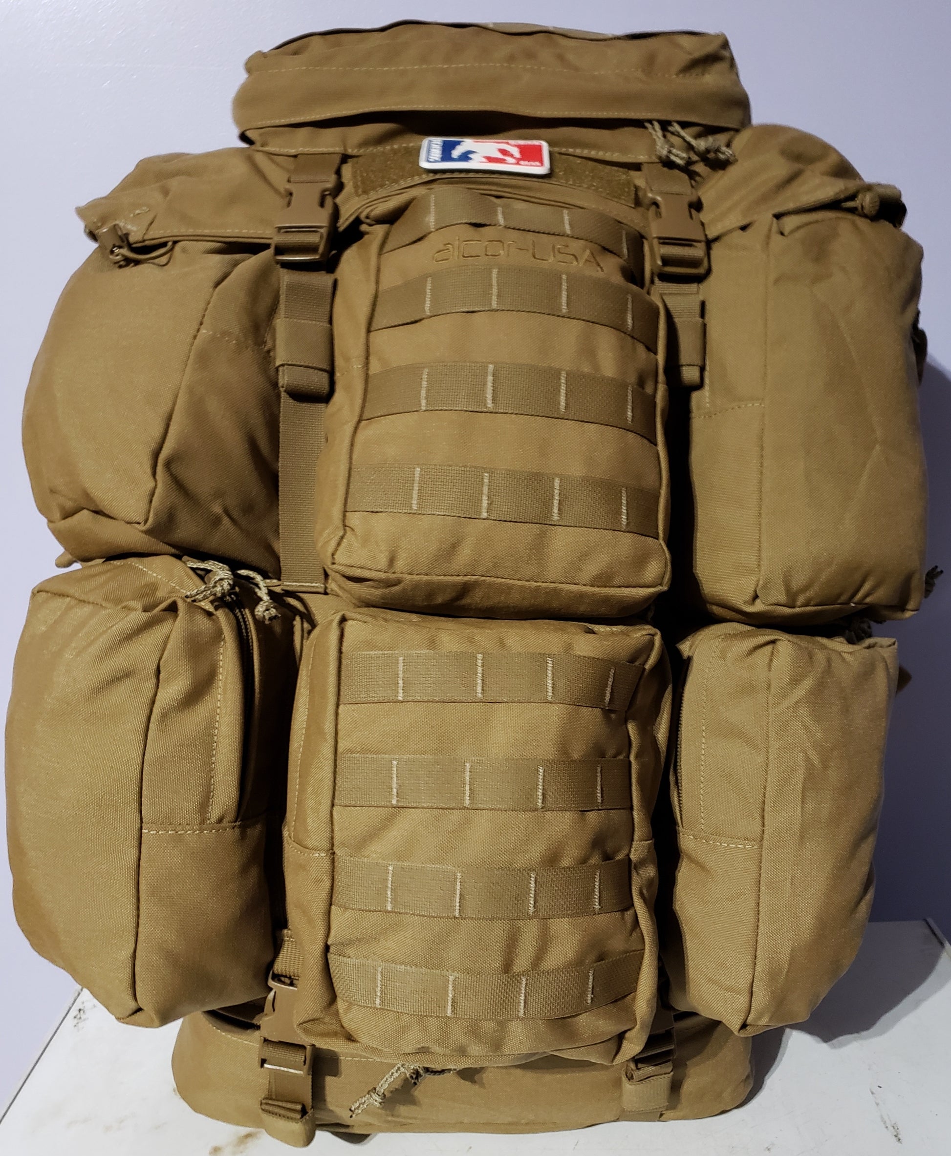 Coyote ruck - sasquatch - bigfoot -BACK PACK - ruck sack - backpack - rucksack - ruck - military style - tactical pack - black tactical - usa made gear - us - civilian pack - overland - outdoor - contingency - resiliency - self reliance - camping - hunting - off grid - survial pack - emergency pack - travel pack - internal frame 