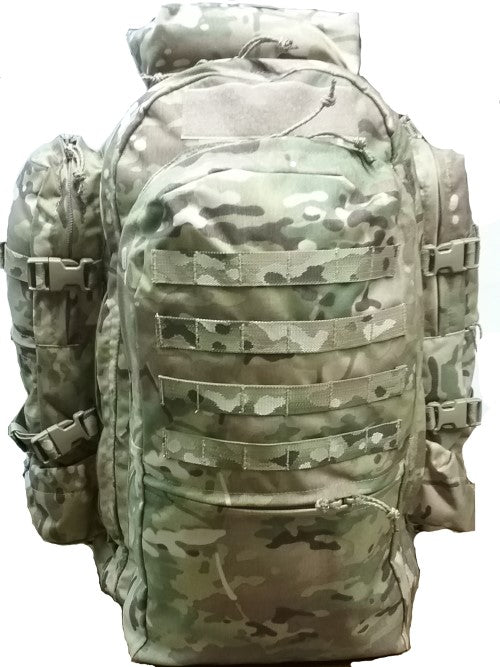 multicam ocp - 40 liter backpack - hiking backpack - emergency packs - survival packs - bugout bag -  500 D - framed hiking pack - hiking equipment - outdoor life - internal frame - usa made - American made - rock ape -  bigfoot - backpack - overland - e3 overland - overlander  - back country gear- off road - offroad