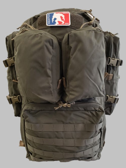 Ranger Green - open flat pack - back country gear - outdoor camping - backpack - tactical gear - tactical kit - survival offgrid survival  - pack - survival hunting gear - internet packs - squatch survival gear - made in america packs - made in the usa - tactical pack