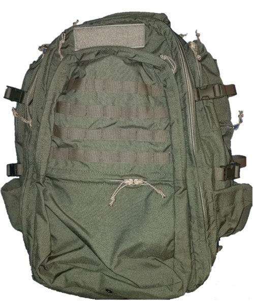 ranger green pack - 40 liter backpack - hiking backpack - emergency packs - survival packs - bugout bag -  500 D - framed hiking pack - hiking equipment - outdoor life - internal frame - usa made - American made - rock ape -  bigfoot - backpack - overland - e3 overland - overlander  - back country gear- off road - offroad