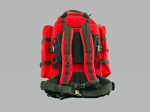 Squatch Survival Gear Stomp backpack - red backpack - red pack framed pack - refuge medical stomp pack - 55 liter pack - emergency medical  - emergency response - ems