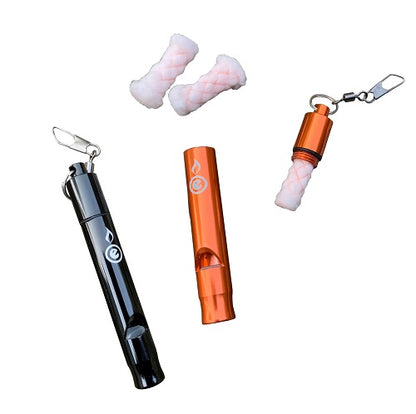 Rescue whistle - loud whitslte - kindling whistle - orange - black - metal whistle - wombat whistle - outdoor element 