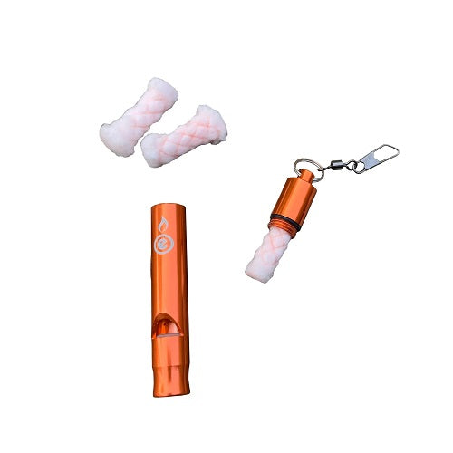 Rescue whistle - loud whitslte - kindling whistle - orange - metal whistle - wombat whistle - outdoor element